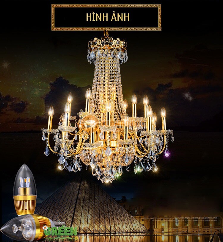 Đèn chùm pha lê phong cách châu âu CM187-3